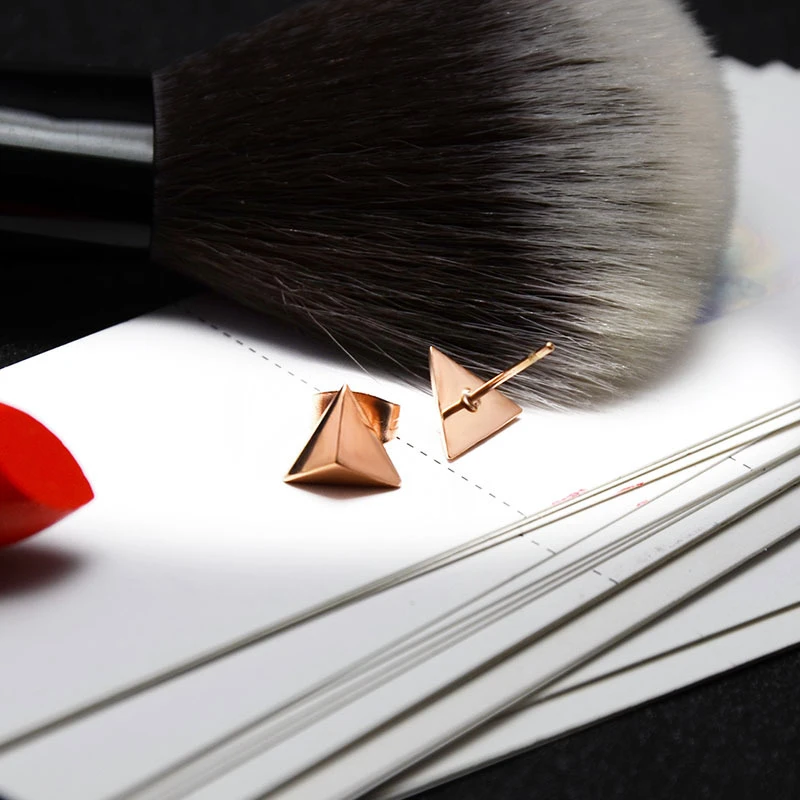 

Elegant Triangle Stud Earrings for Women Simple Jewelry Party Wedding Gift Wholesale Bulk Items Fashion Stainless Steel Aretes