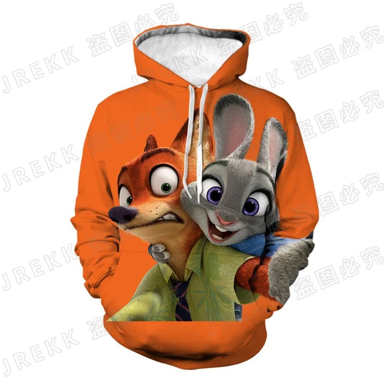 

New Zootopia Hoodies Fashion Men Women Children Fox Bunny 3D Printed Sweatshirts Streetwear Boy Girl Kids Cool Pullover Coat