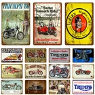 Винтажные металлические жестяные знаки для езды в ретро стиле, Триумф, мотоцикл для паба, железная пластина, постер, домашний настенный стикер, декор YK145