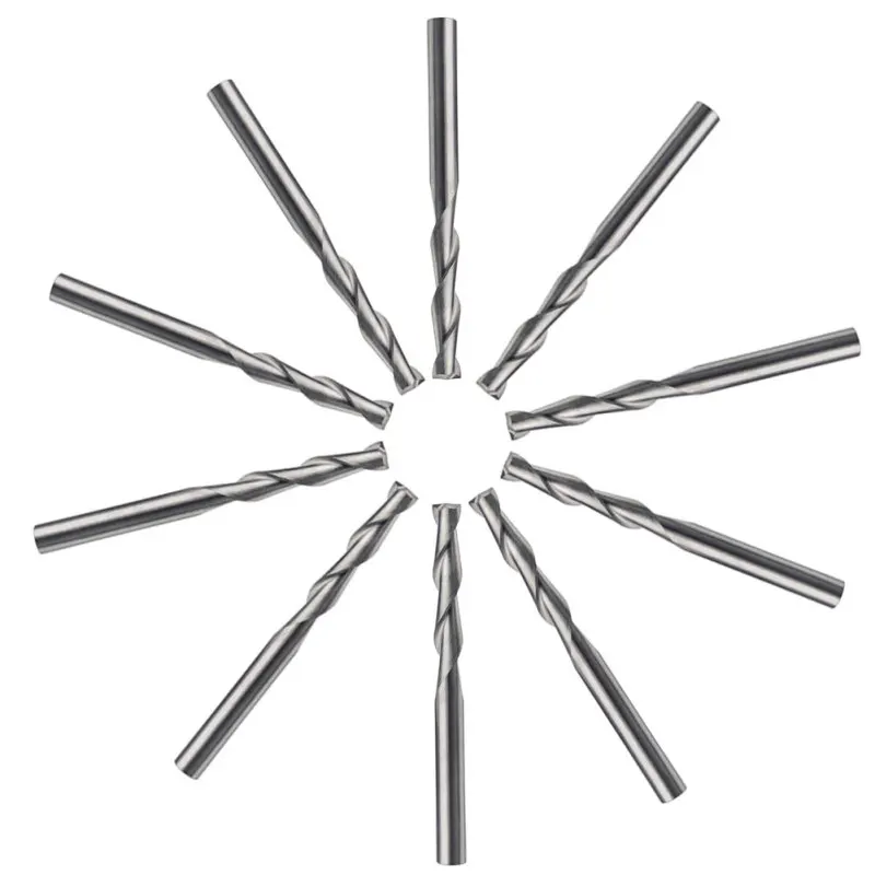 

CNC Router Bits Portable Metal Dual Flute Spiral End Mill Set For Wood 3.175x17mm CNC Router Wood End Mill Cutter Bits 10PCS