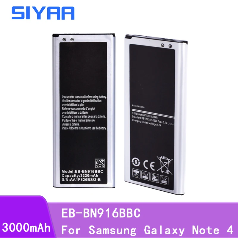 Оригинальный аккумулятор SIYAA большой емкости для Samsung Galaxy Note 4 N9100 N910U N910A N910F литий