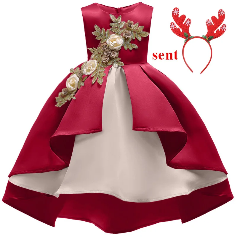 Baby Girl embroidery Silk Princess Dress for Wedding party Kids Dresses Toddler Children Fashion Christmas Clothing | Детская одежда и