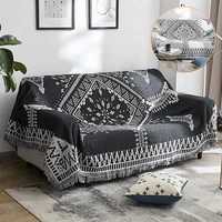 geometry sofa throw blanket simple carpet tapestry black white side sofa towel mat knitted throw blankets bedspread home textile