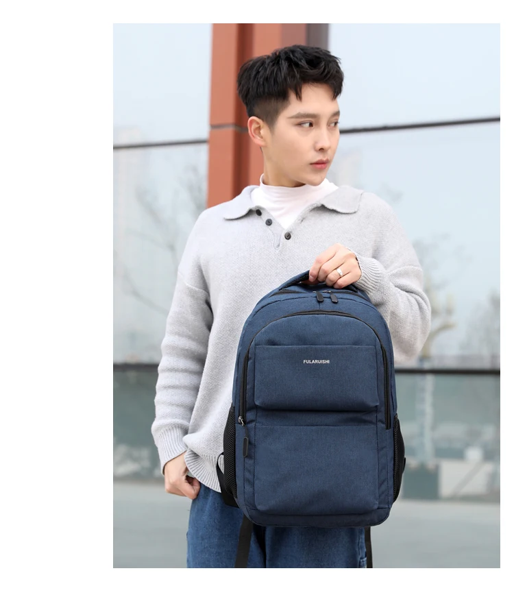 Men Backpack School Bag Waterproof Nylon New Schoolbag Business Laptop Polyester Bag 14 Shoulder Bag 15.6 Inch Computer Packsack