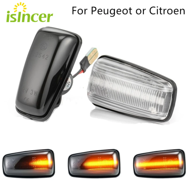 Динамический светодиодный боковой габаритный фонарь сигнала мигалка для Citroen