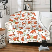 fox wich four weasons micro pile blanket high quality flannel comfortable and warm woolen sheet 8060 inches ladies children