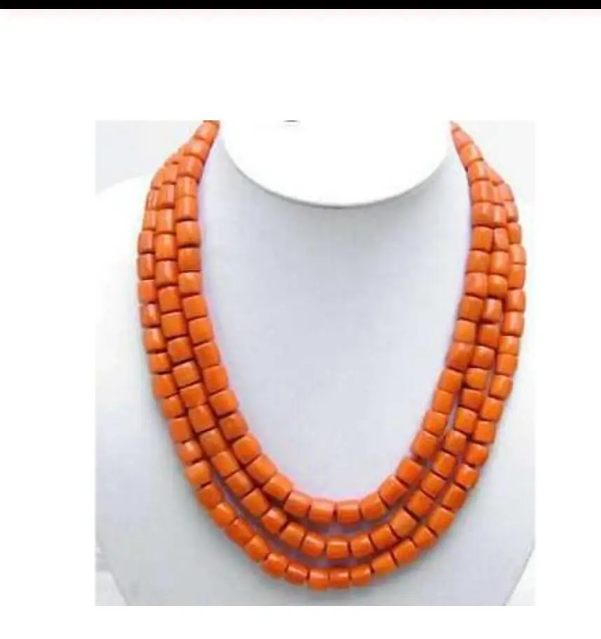 Бесплатная доставка AAA Натуральный 11 мм толстый кусочек оранжевого коралла