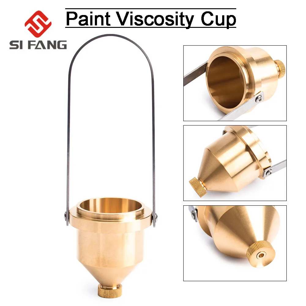 

Paint Viscosity Test Cup Viscometer Flow Mixing Thinning Tool 4# For Measurement Tool Golden 100ML