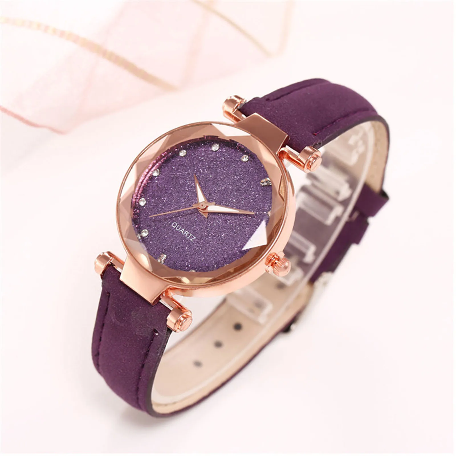 

2021watch For Women Star Sky Exquisite Diamond Retro Leather Strap Quartz Ladies Watches Girls Clock Gift Zegarek Damski