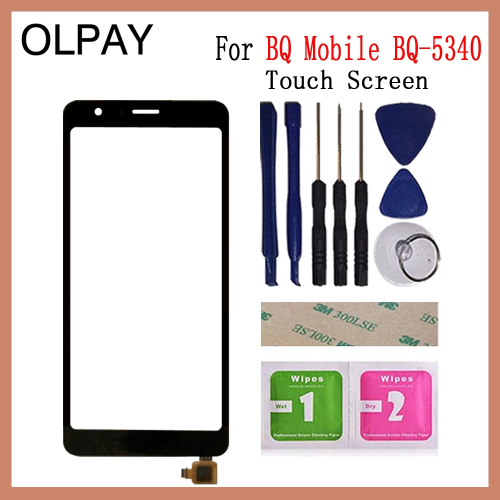 OLPAY 5.34 inch Touch Screen For BQ Mobile BQ-5340 BQ 5340 Touch Screen Digitizer Panel Front Glass Lens Sensor Repair And Tools