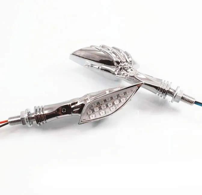 Пара указателей поворота с черепом универсальный указатель для мотоцикла Harley Honda