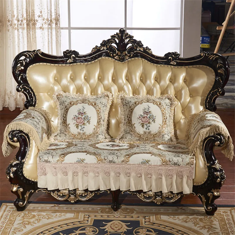 Высококачественный нескользящий чехол для дивана жаккардовый кружевной в