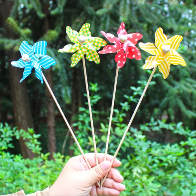 

1pc Mini Windmill Wind Spinner Home Garden Yard Decoration Kids Children Toys Colorful Prop In Dance Decor Random Color