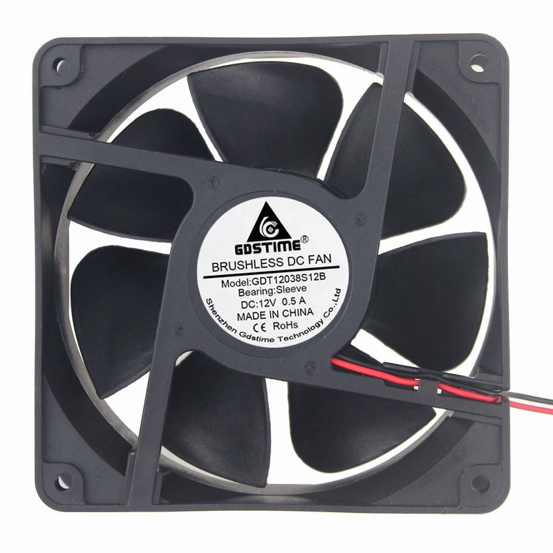 1 шт. Gdstime DC 12 В 2Pin 12038 120 мм 120x120x38 см охлаждающий вентилятор для чехла|heatsink fan|cooler