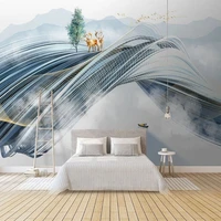 custom photo wallpaper chinese style modern 3d abstract ink landscape elk background wall mural living room bedroom home decor