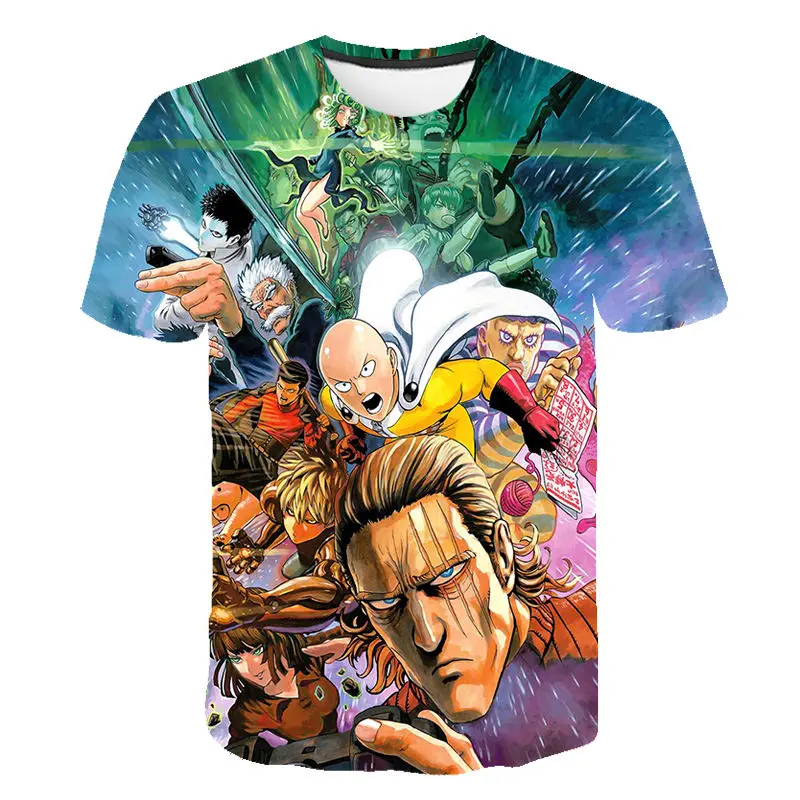 Футболка Harajuku One Punch Man модная летняя детская футболка для мужчин/женщин и