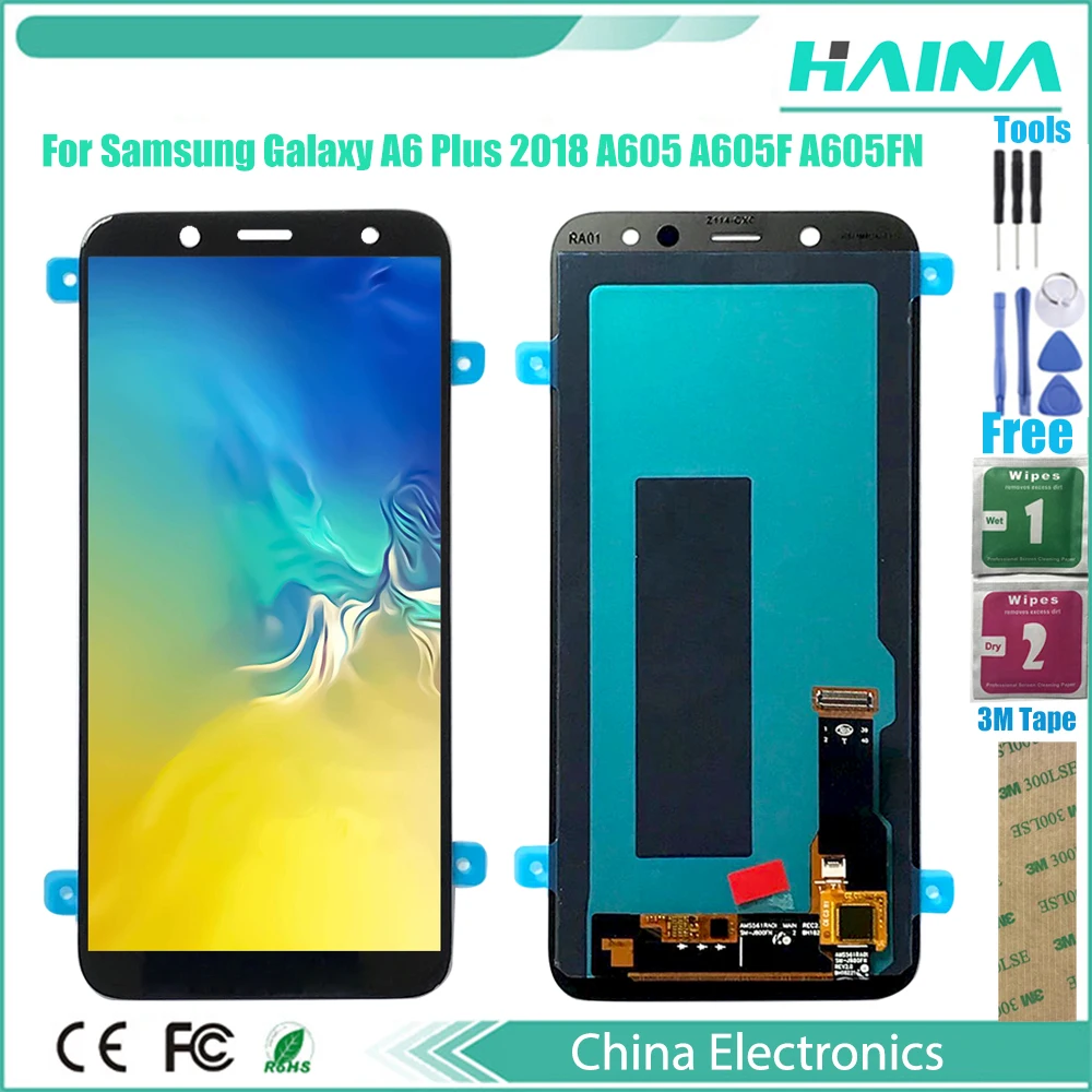 2018 ЖК дисплей для Samsung Galaxy A6 plus A605 J805 сенсорный экран дигитайзер в сборе|Экраны