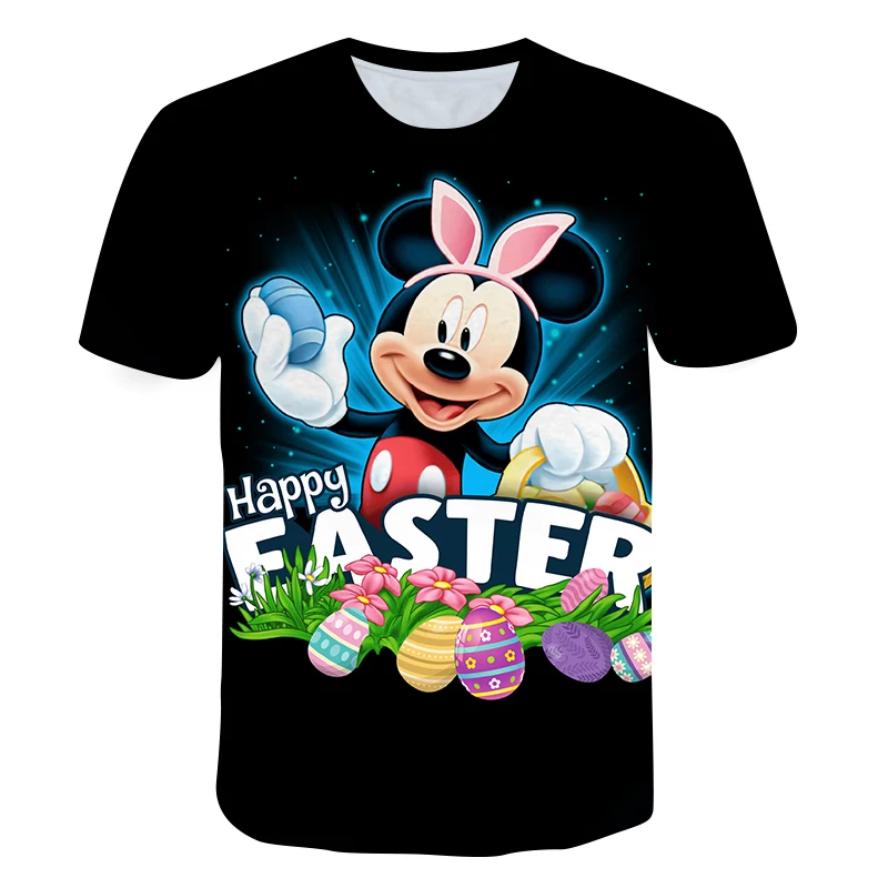 

2021 latest T-shirt summer kids clothes little mouse 3D printing theme interesting boy and girl fashion round neck top