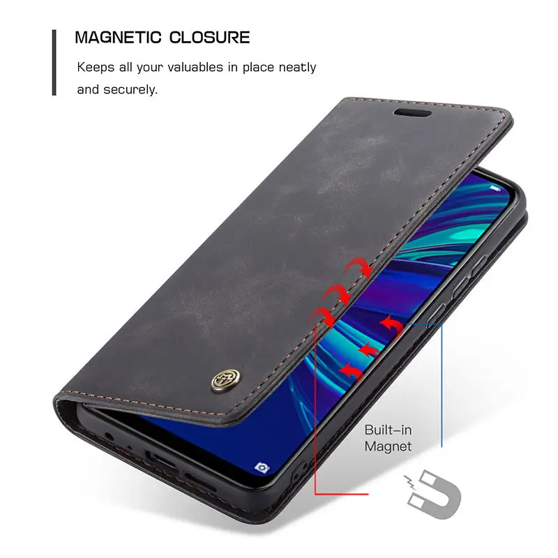 Роскошный Матовый кожаный чехол книжка для Huawei Honor 10 Lite телефона P smart