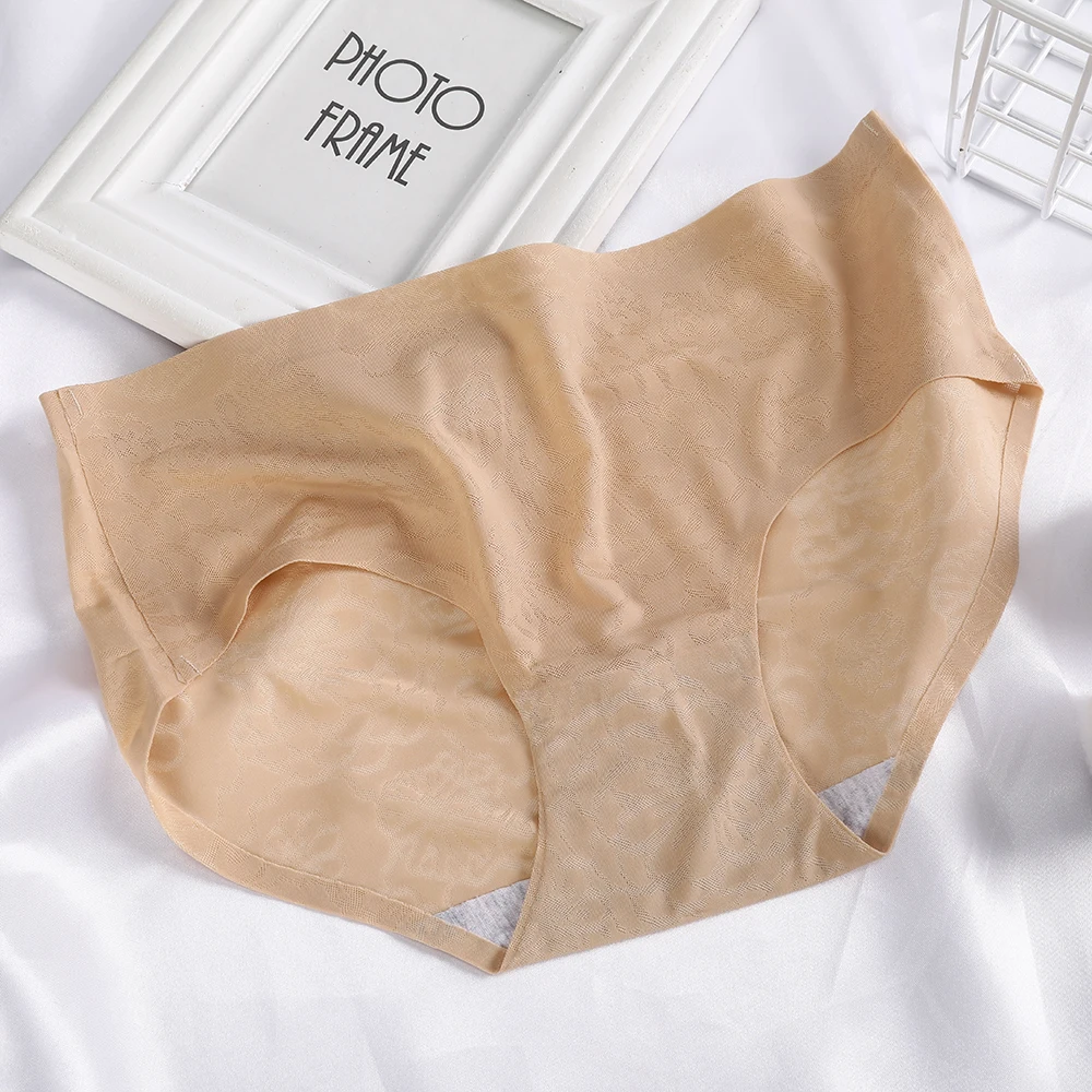 LEVAO Women Hollow Panties Lingerie Female Lace Side Ice Silk Seamless Middle Waist Transparent Ladies Underwear Briefs | Женская одежда