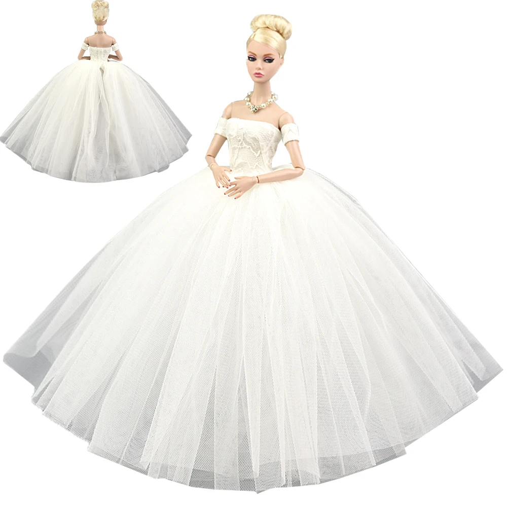 

NK 1 комплект 30 см благородное белое платье принцессы Свадебное платье Модная искусственная одежда для Барби аксессуары кукла девочка подарок игрушка