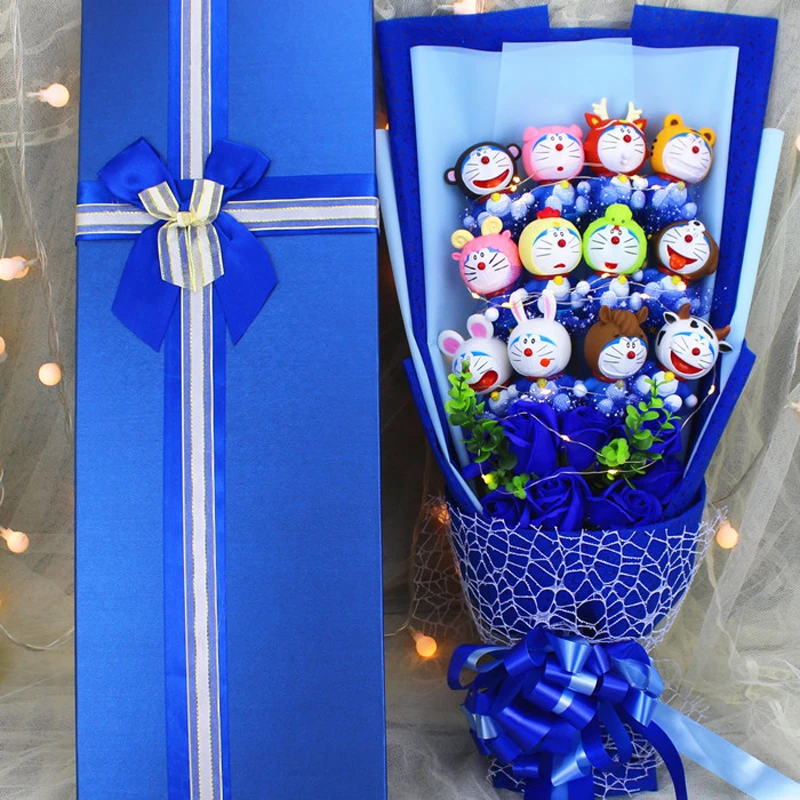 

Graduation season gift beautiful rose flower plush bouquet toy Valentine's Day Christmas Gifts