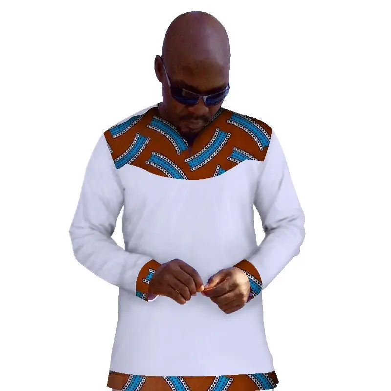 New Fashion 2017 African Wax Men T Shirt Custom Long Sleeve Mens Tops Clothing Dashiki Plus Size WYN64|men fashion t shirt|men shirtmens shirts |