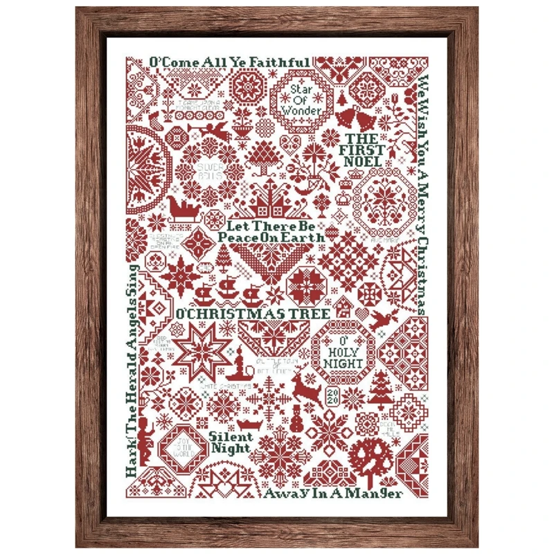 

Snowy Christmas cross stitch kits simple pattern aida fabric 18ct 14ct 11ct count white canvas cotton thread embroidery