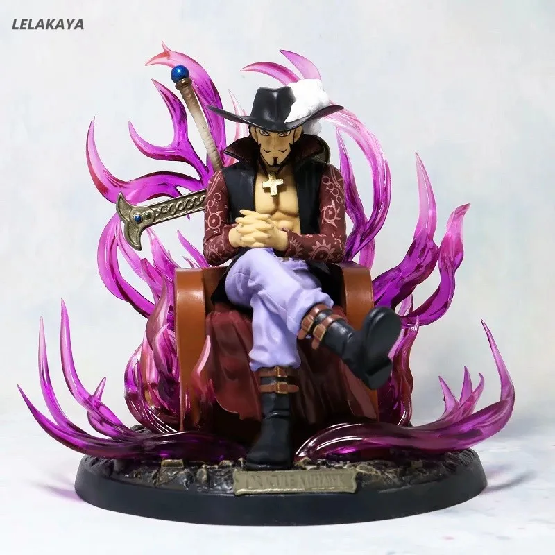 

Аниме ONE PIECE Dracule Mihawk сидячий трон Ver. Статуя «Орлиный глаз» GK, ПВХ экшн-фигурка, Коллекционная модель, кукла, игрушки lelakaya