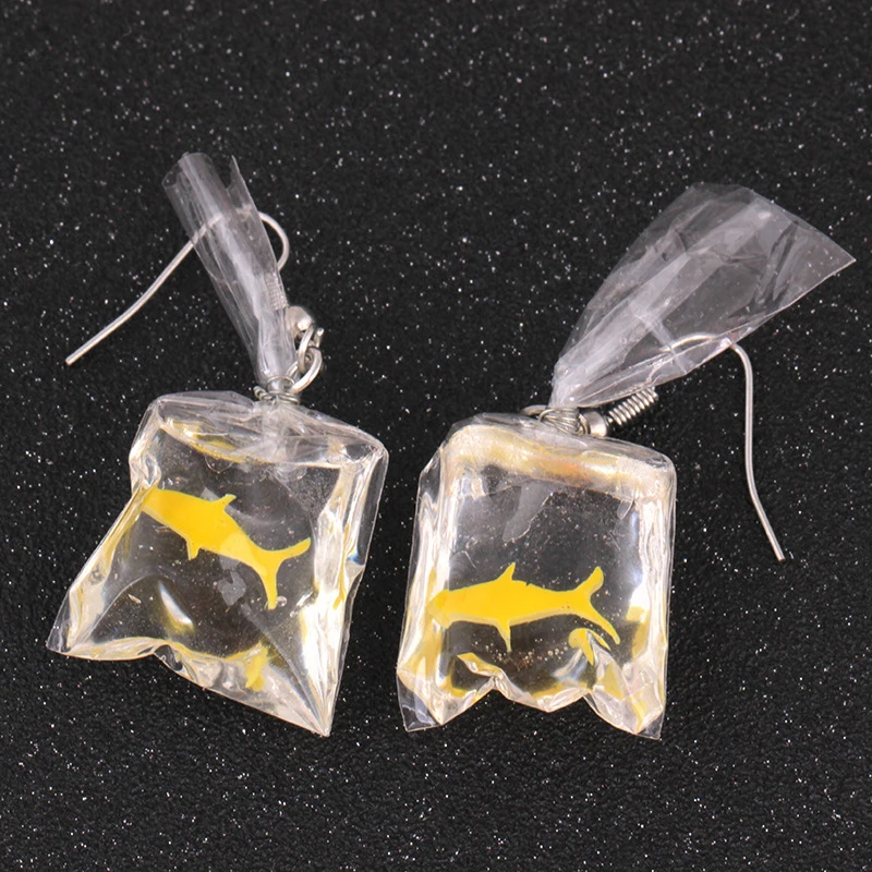 

Funny Goldfish Earrings Chic Transparent Water Bag Fish Earrings Cute Statement Goldfish Earring Women Lady Jewelry