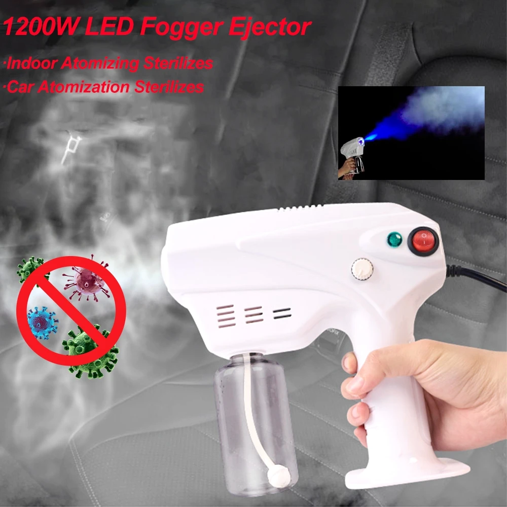 LED Smoke Machine 1200W Fogger Ejector Stgae Disinfection Haze Effect DJ Disco Car Atomization Disinfection Wedding Home Party