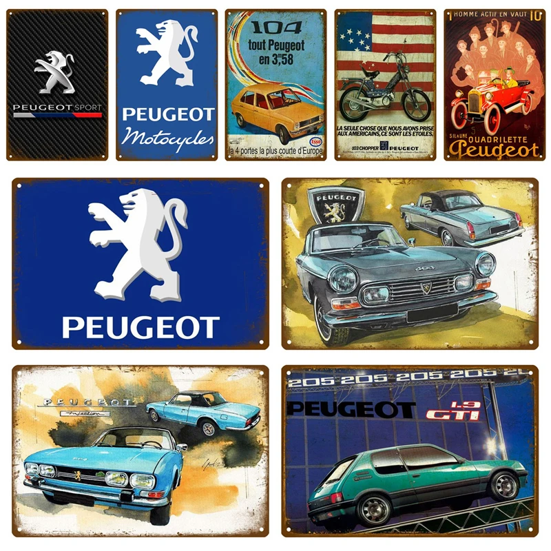 

Металлический знак для Peugeot, постер, винтажная фототабличка, металлическая ВИНТАЖНАЯ фотография, декор для стен, потертая шикарная пластина