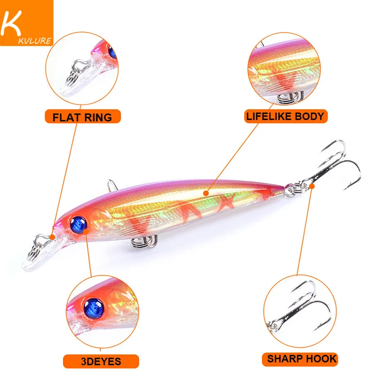 

1PCS Laser Minnow Fishing Lure 8.5CM 13G Pesca Hooks Fish Wobbler Tackle Crankbait Artificial Japan Hard Bait Swimbait Lures