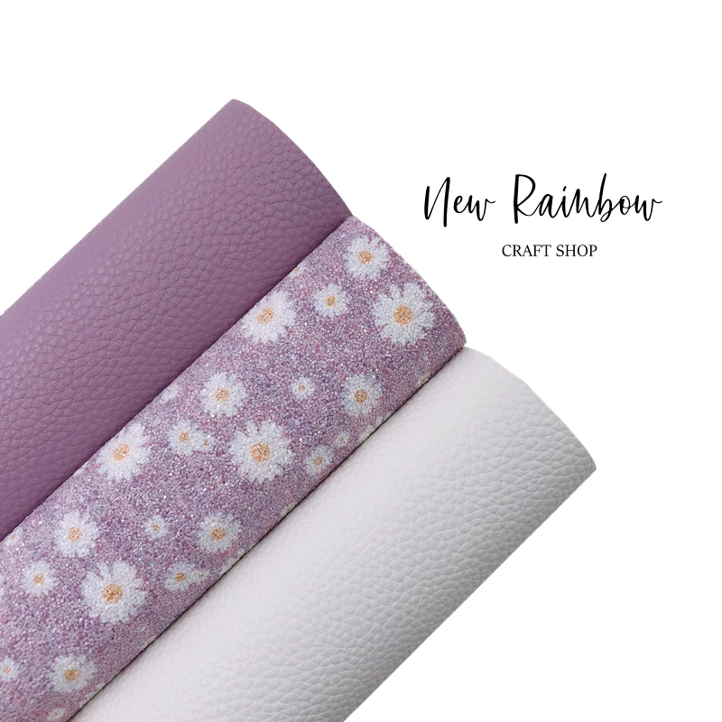 Новая Радуга 30x2 2 см/A4 Великолепная фиолетовая светло-белая кожаная Маргаритка