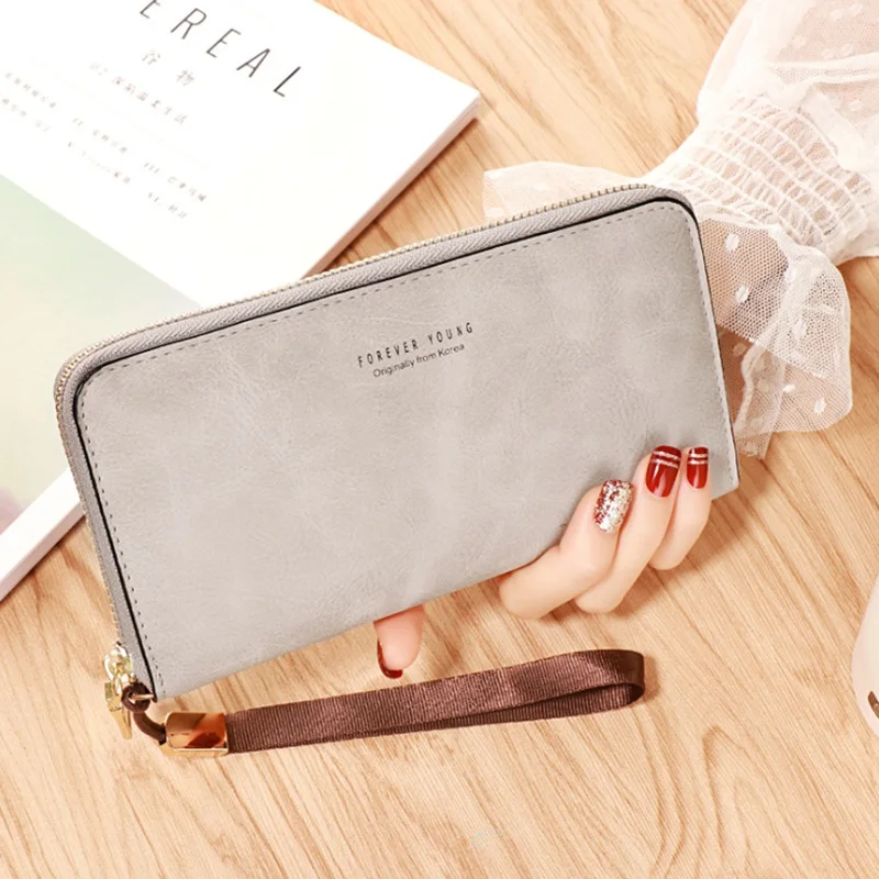 

Brand Women Wallet Leather Purse Bag Ladies Wristlet Mobile Phone Bag Long Zipper Clutch Quality Female Card Holder Bags