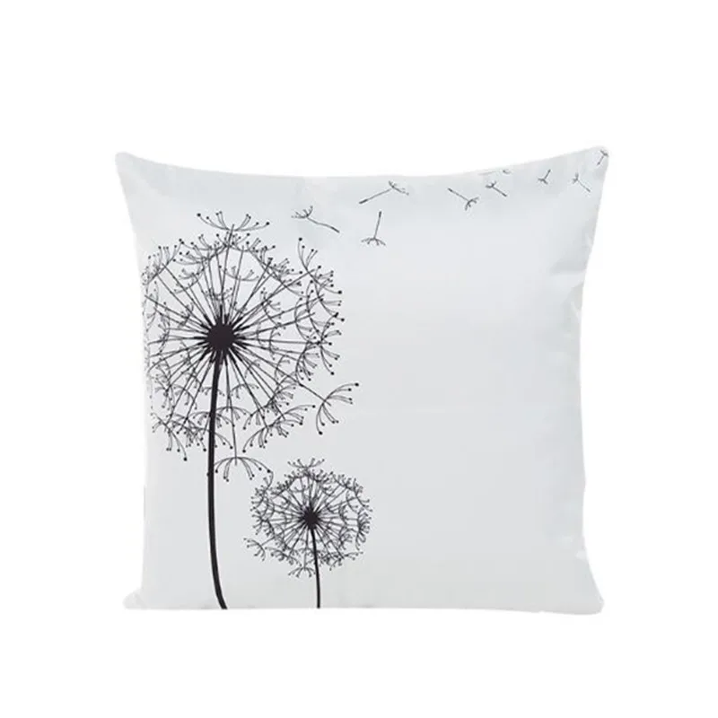 Новый дизайн Одуванчик маленькая свежая Автомобильная подушка черно белая
