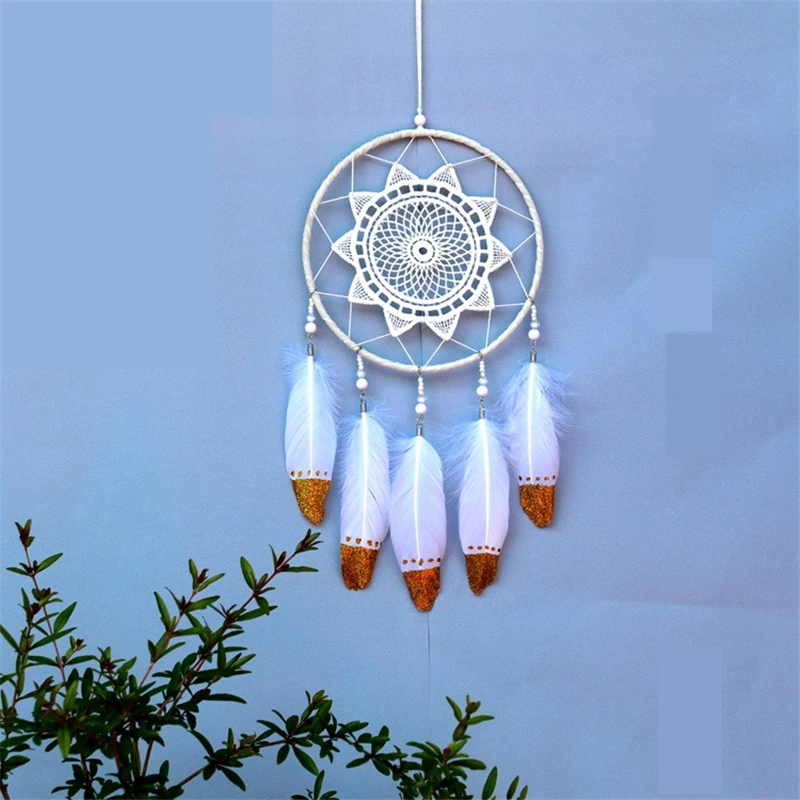 

Boho Wall Hanging Tapestry Handmade Cotton Linen Feather Decor For Living Room Show Window Ornaments Nordic Home Decoration