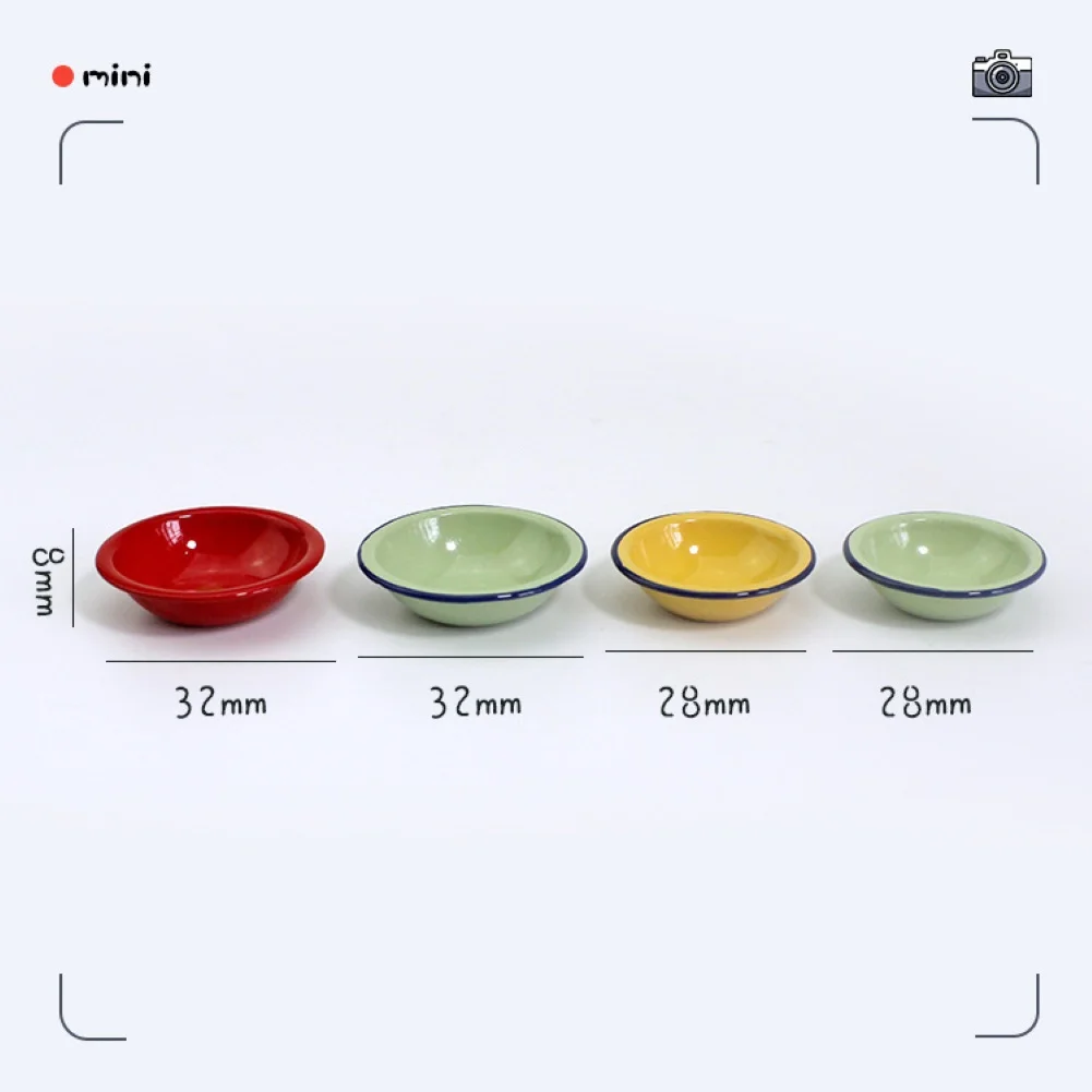 

2Pcs Mini Simulated Plate Dish Tableware Model 1/12 DIY Dollhouse Accessory Toy