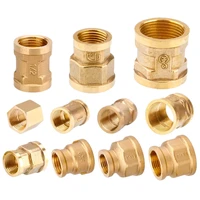 1 pcs brass copper connector 12 38 1 inch hexagon inner wire water pipe plumbing fittings variable diameter joint