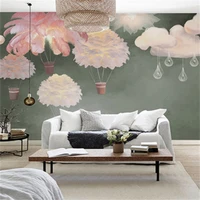 custom 3d wallpaper murals modern romantic feather childrens room papel de parede wallpaper boy girl mural bedroom wallpaper