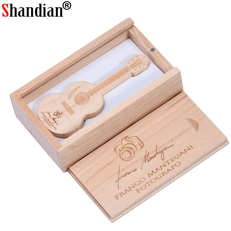 Флеш накопитель SHANDIAN USB2.0 деревянная гитара флеш 32 ГБ флешка 64 16 4 Гб карта памяти U
