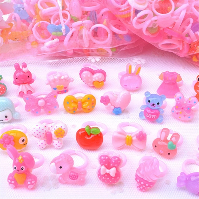 

Adjustable Cartoon Rings For Girls Dress Up Accessories Party Kids Toy Cute Kids Girl Gift