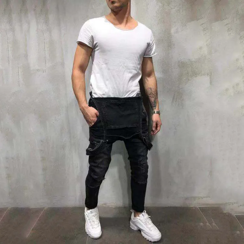 Новинка 2021 модный мужской джинсовый комбинезон мужские брюки для столярных