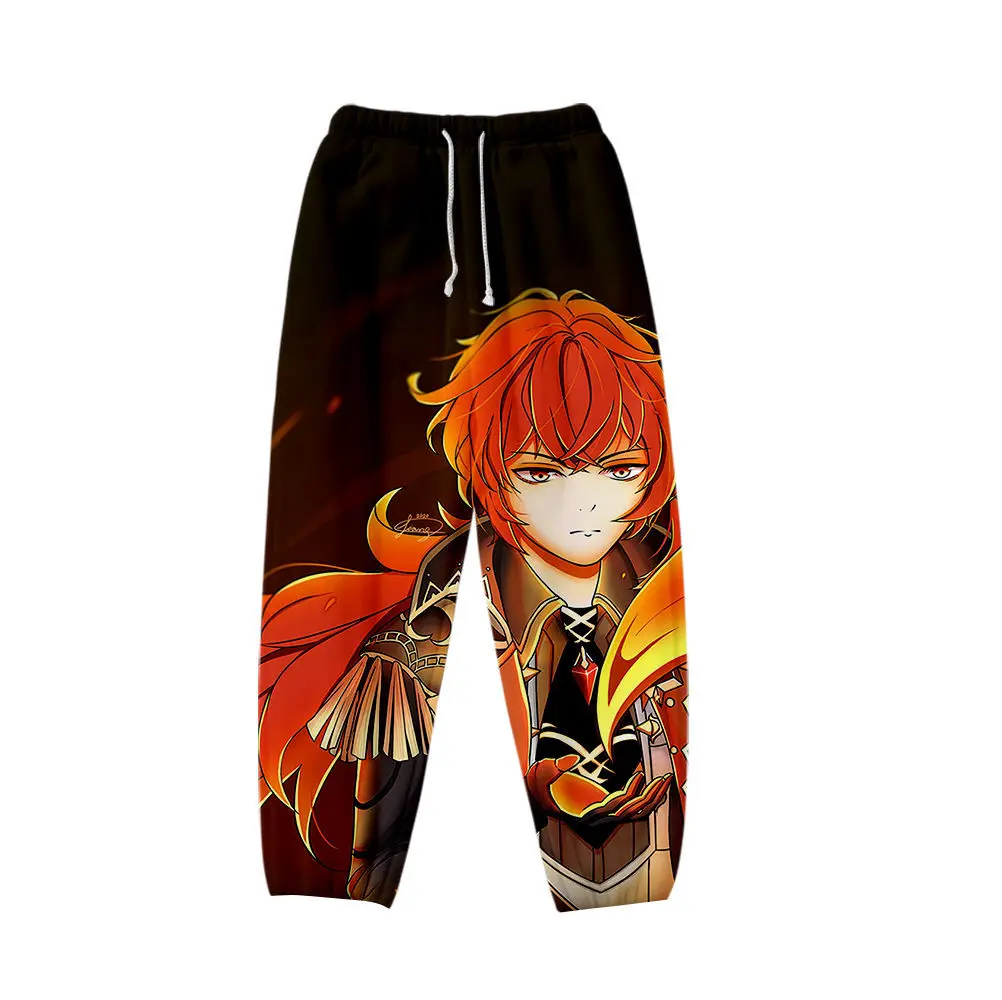 

2021 genshin impact cosplay Jogger Pants Costume Uniform Warm Long Pants Slim Men/women Hip hop Pants High School Casual Pants