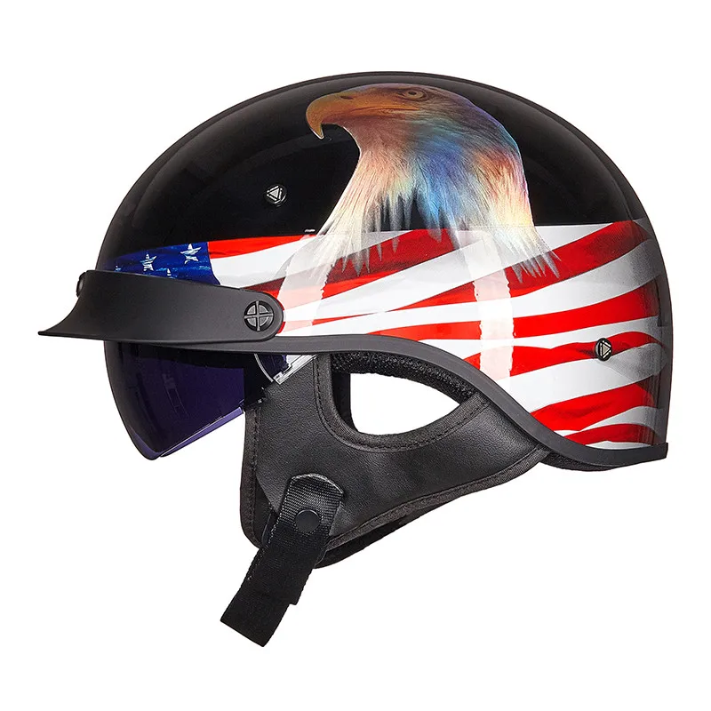 LS2 OF526 Open Face Motorcycle Helmet Retro Half Vintage Scooter With Inner Lens And Peak Man Woman Capacete Moto | Автомобили и