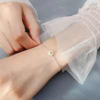 fashion fresh women silver plated daisy flower chain bracelet 2021 charm women bohemia style bracelet wedding banquet jewelry