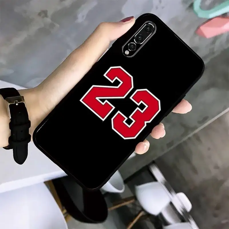 

Jersey Number Phone Case For Huawei Mate10 20Lite 20X Mate20 30 40 Pro Nova3 4 4E 3i Nova5 5ipro Black Soft TPU Case
