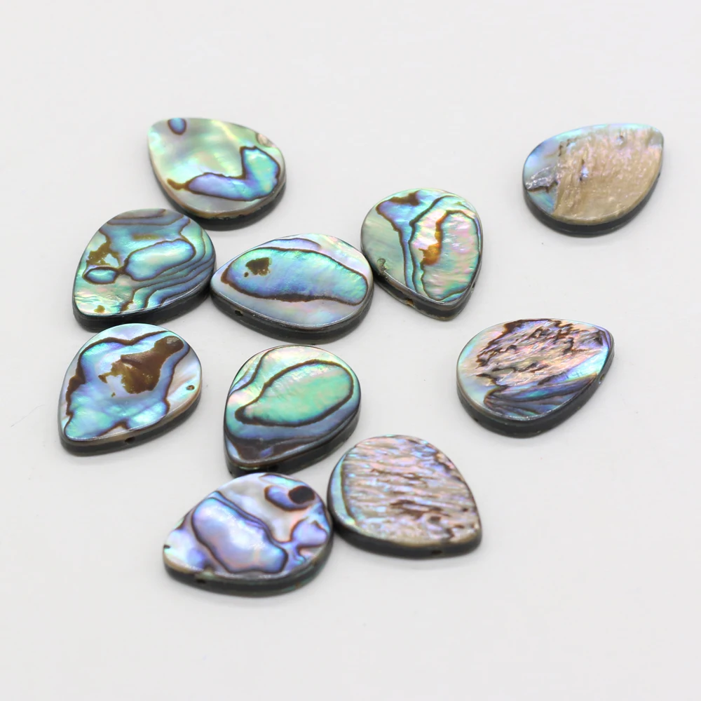 

5pcs Single Hole Natural Abalone Shell Bead Accessories Water Drop Shape Loose Bead for Making Jewelry Necklace Bracelet 15x20mm