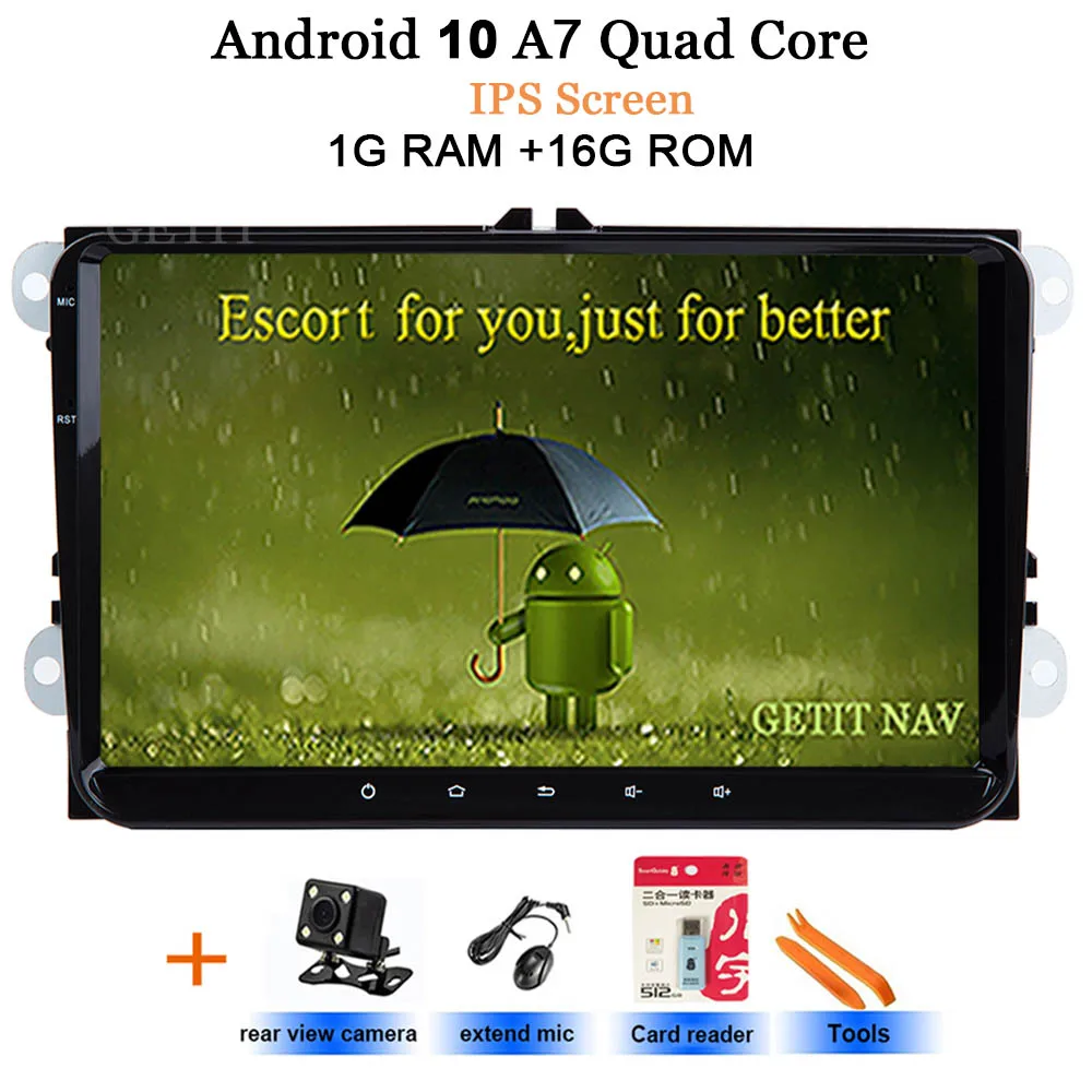 IPS 1G Rear Android 10 Автомобильный мультимедийный плеер для vw Seat Altea Toledo GOLF 5/6 Polo Passat B6 CC Tiguan Touran стерео радио gps - Цвет: IPS 1G Rear