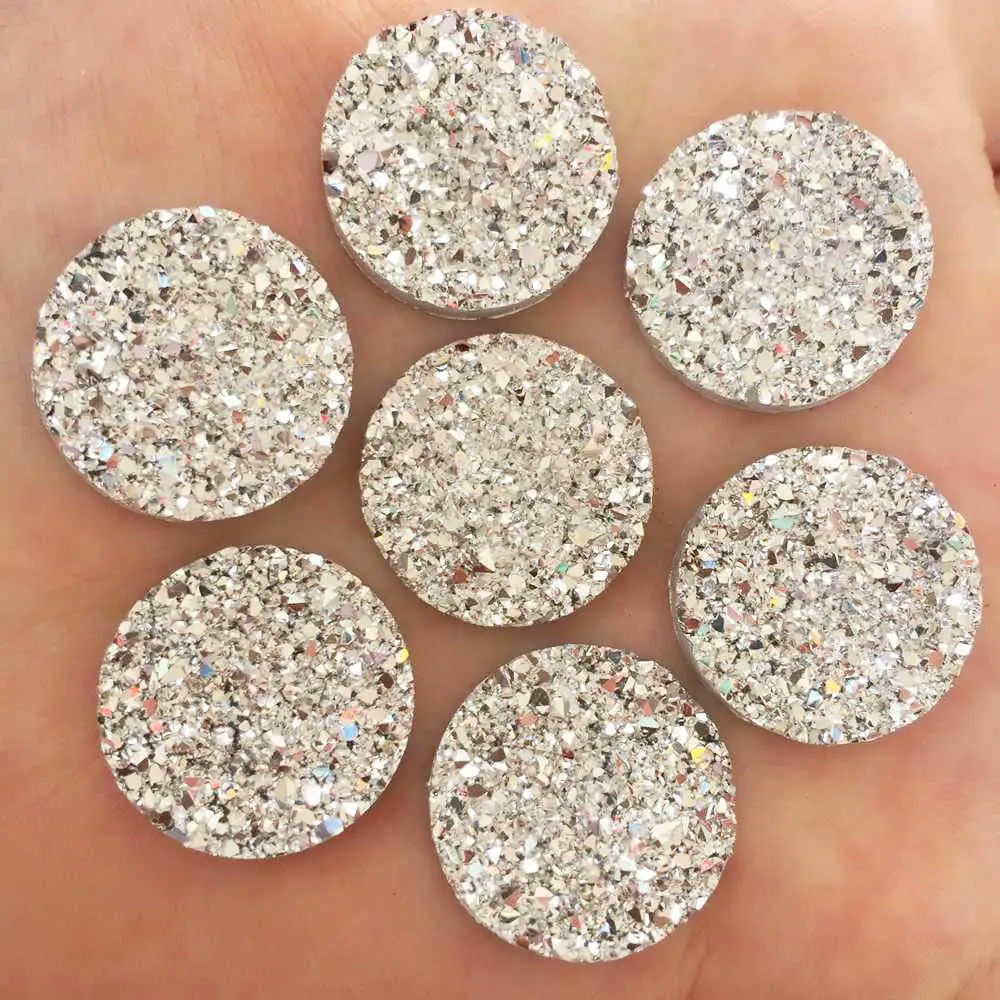20 шт 20 мм Bling AB Смола Круглый руды неправильной поверхности Flatback узоры из страз DIY свадебное украшение W43 - Цвет: W434